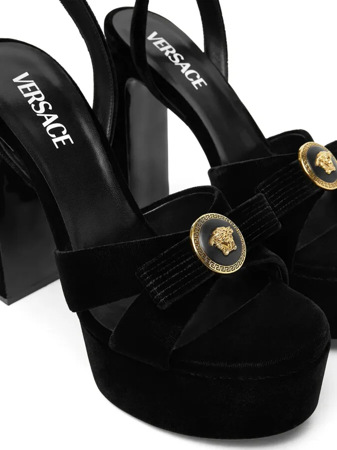 140mm Gianni Ribbon velvet sandals - Image 3