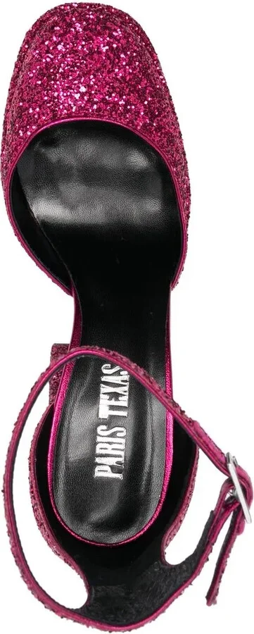 140mm Glitter-Embellished Platform Pumps - Image 4