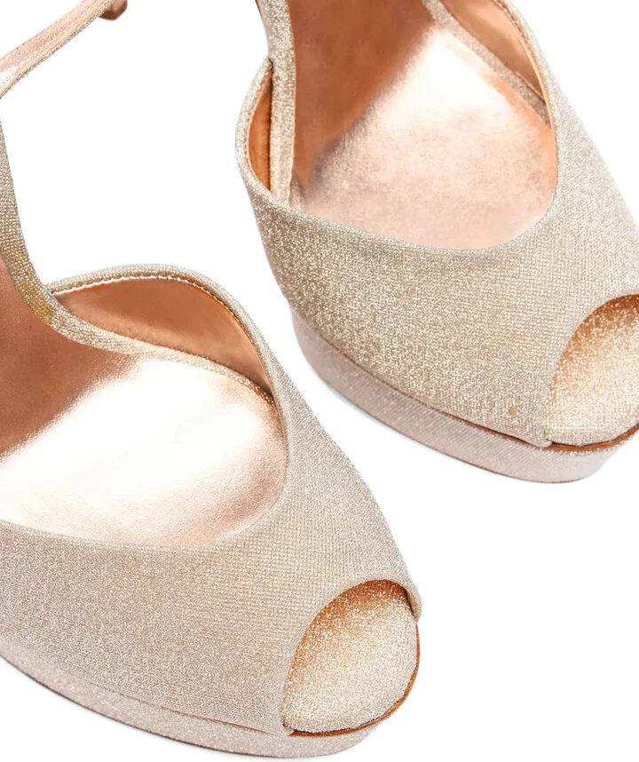 140mm Glittered Platform Sandals - Image 4