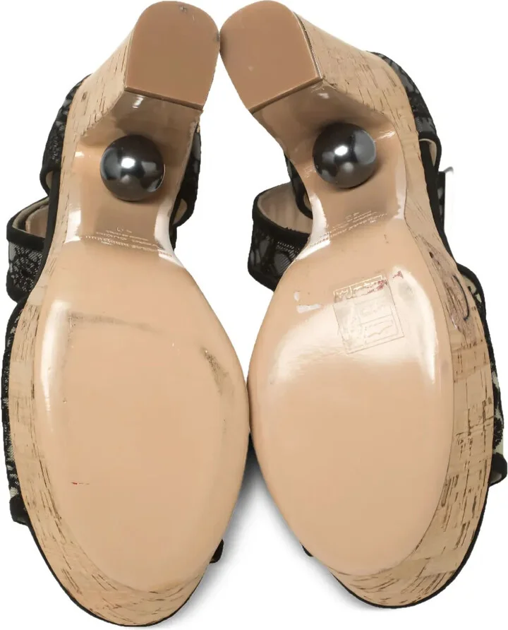 140mm Lace Pearl Sandals - Image 3