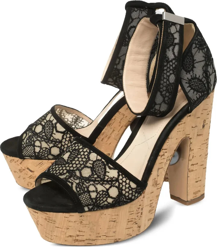 140mm Lace Pearl Sandals