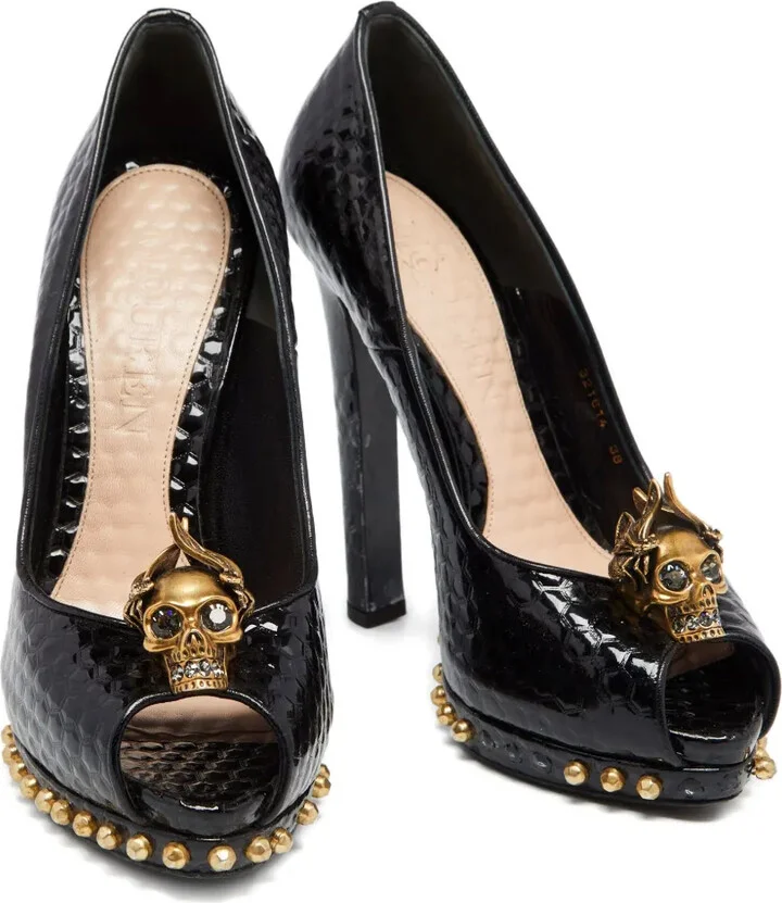 140mm Leather Heeled Pumps - Image 3