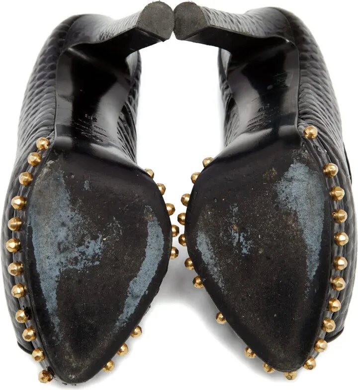 140mm Leather Heeled Pumps - Image 4