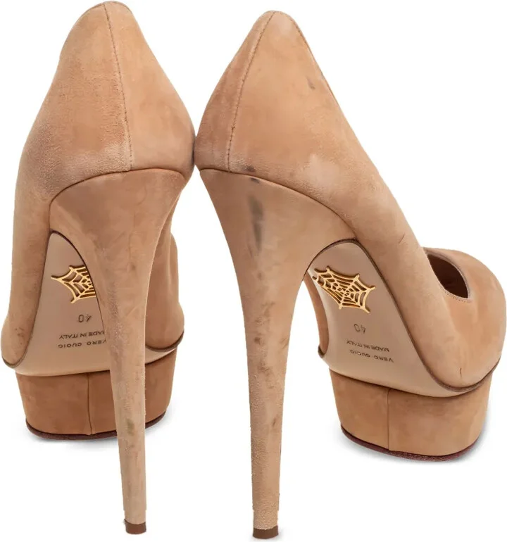 140mm Leather Heeled Pumps - Image 3