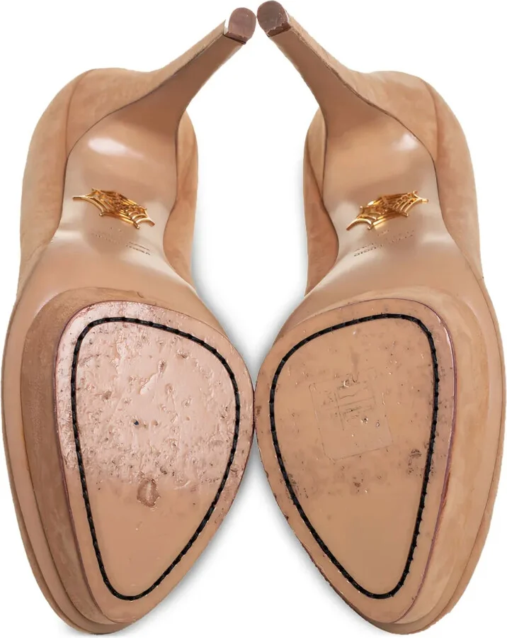 140mm Leather Heeled Pumps - Image 4