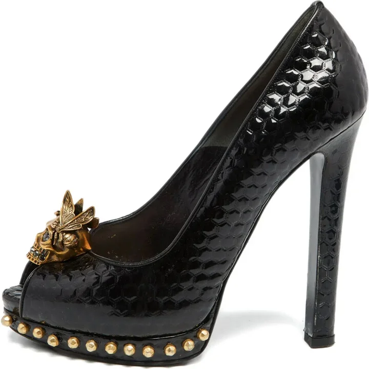 140mm Leather Heeled Pumps