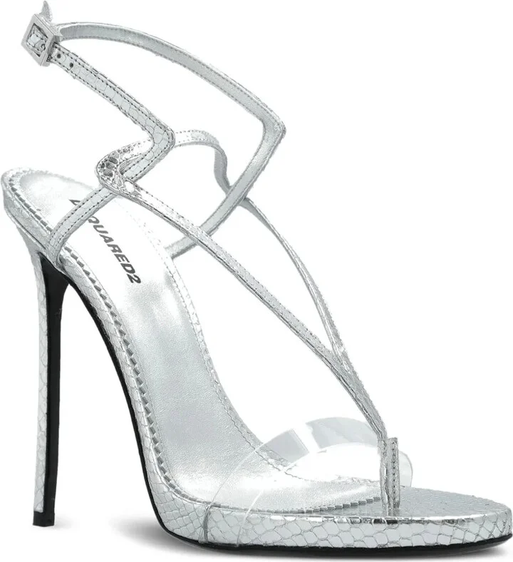140mm Leather Heeled Sandals - Image 2