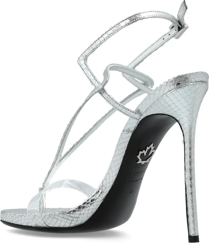 140mm Leather Heeled Sandals - Image 3