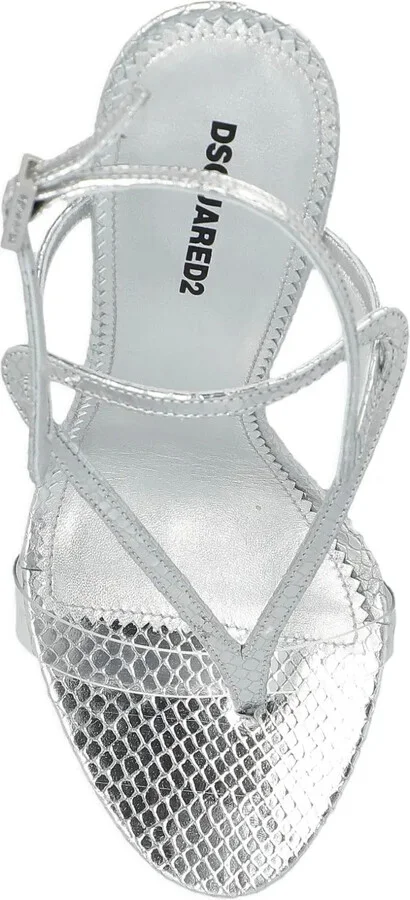 140mm Leather Heeled Sandals - Image 4