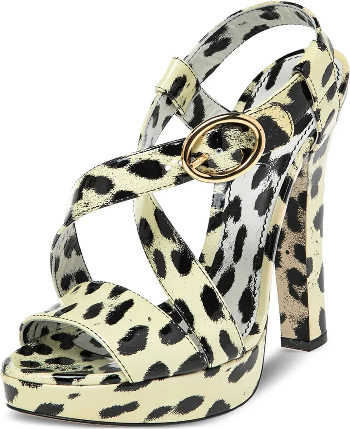 140mm Leopard-Print Platform Sandals - Image 2
