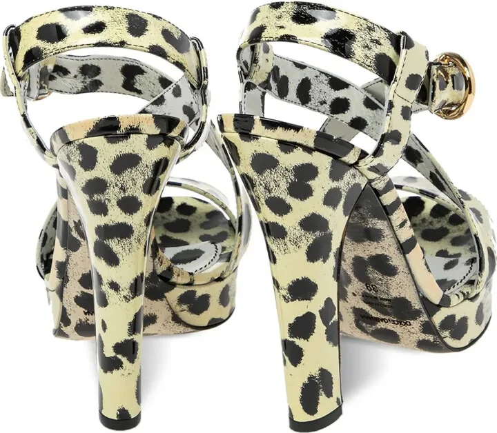 140mm Leopard-Print Platform Sandals - Image 3
