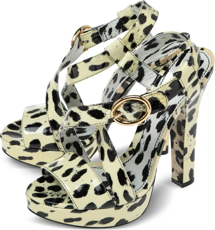 140mm Leopard-Print Platform Sandals - Image 5