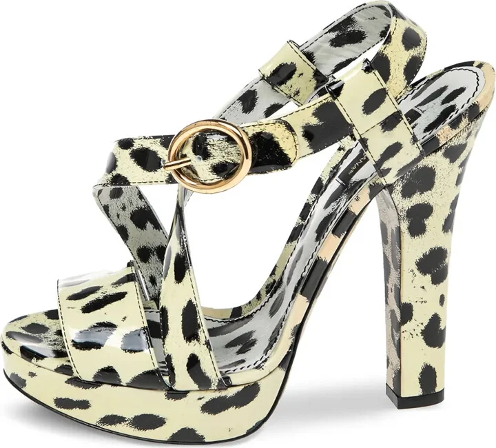 140mm Leopard-Print Platform Sandals