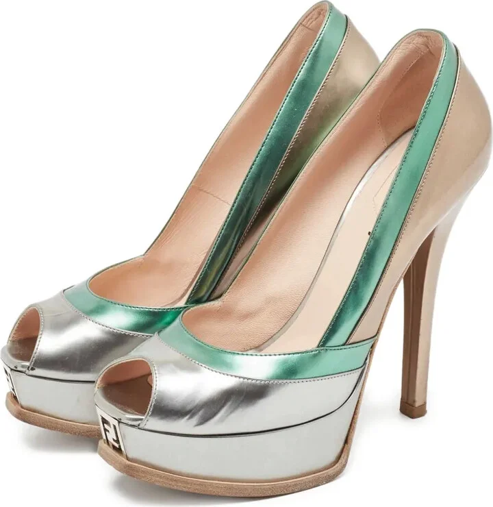 140mm Metallic-Leather Pumps - Image 2