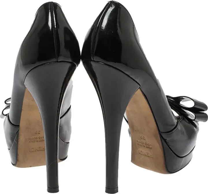 140mm Patent Leather Bow Pumps - Image 3
