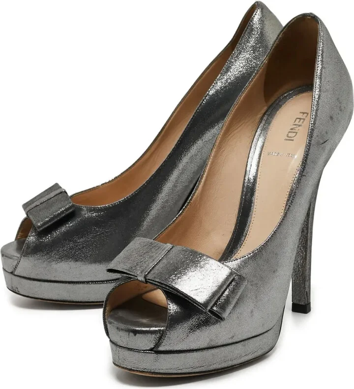 140mm Peep-Toe Metallic Pumps - Image 3