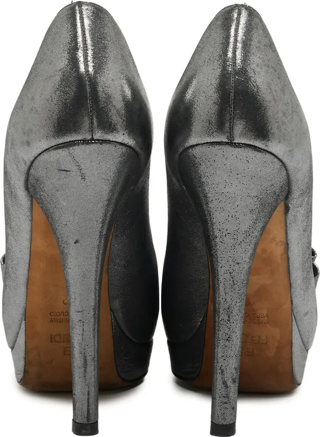 140mm Peep-Toe Metallic Pumps - Image 4