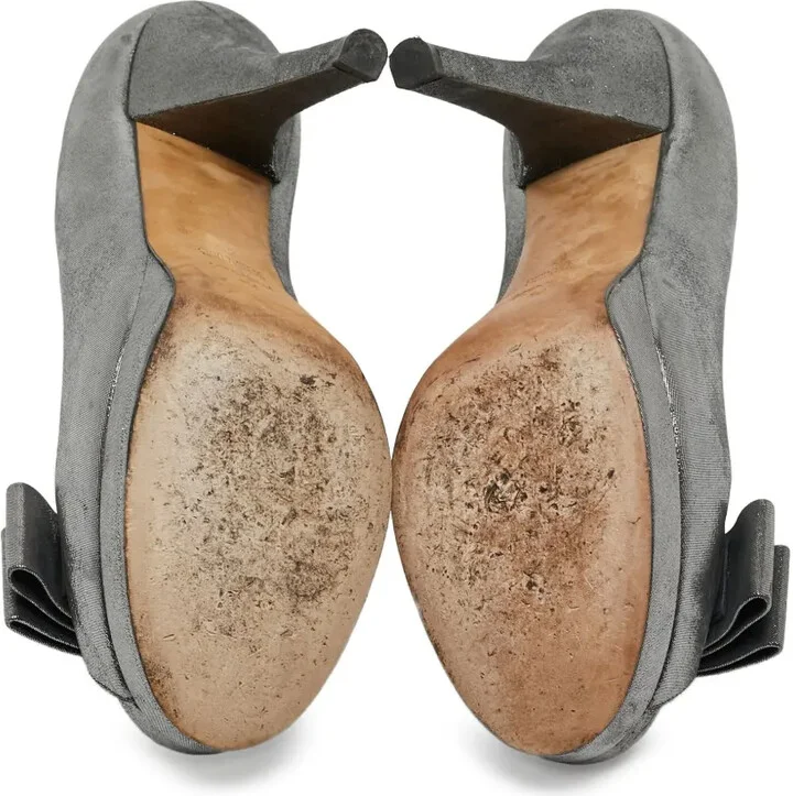 140mm Peep-Toe Metallic Pumps - Image 5