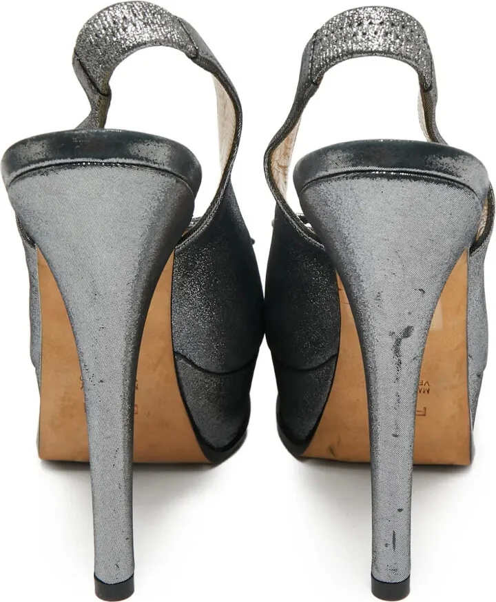 140mm Peep-Toe Slingback Pumps - Image 3