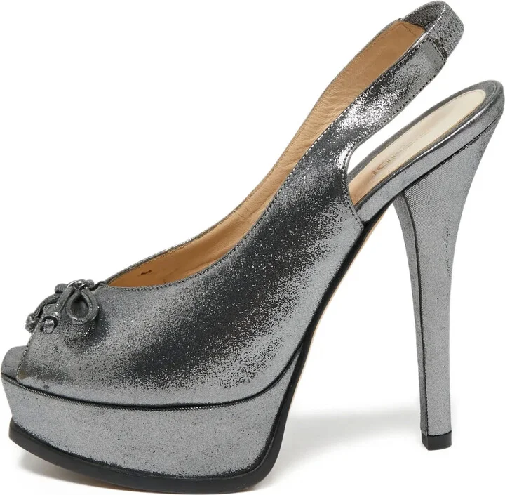 140mm Peep-Toe Slingback Pumps