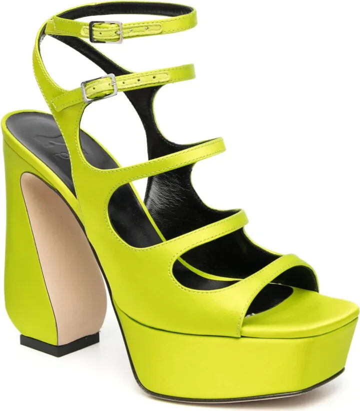 140mm Platform Leather Sandals - Image 2