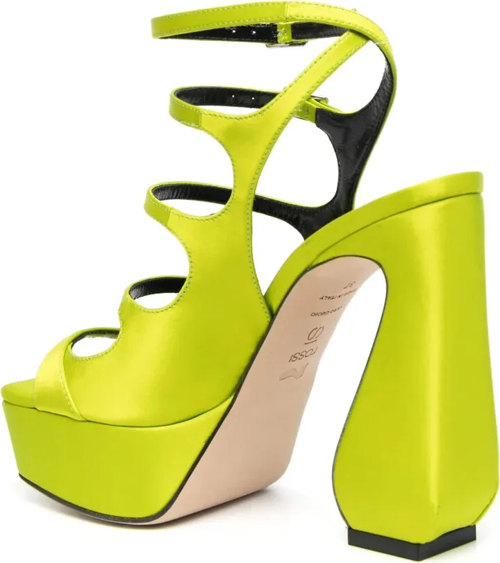 140mm Platform Leather Sandals - Image 3