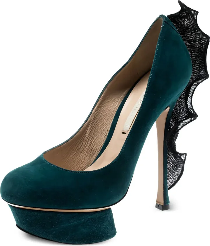 140mm Platform Ruffle-Trim Pumps - Image 2