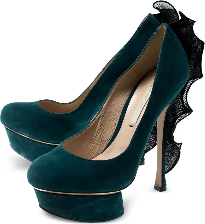 140mm Platform Ruffle-Trim Pumps - Image 3