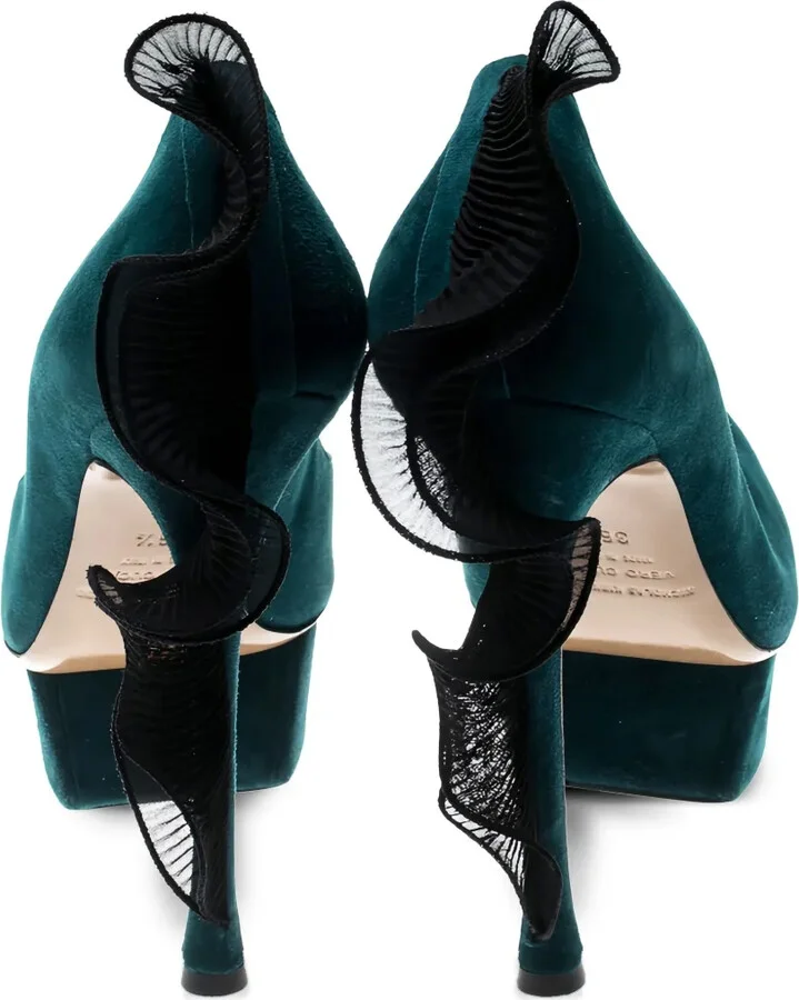 140mm Platform Ruffle-Trim Pumps - Image 4