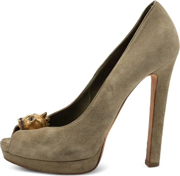 140mm Skull-appliqué pumps