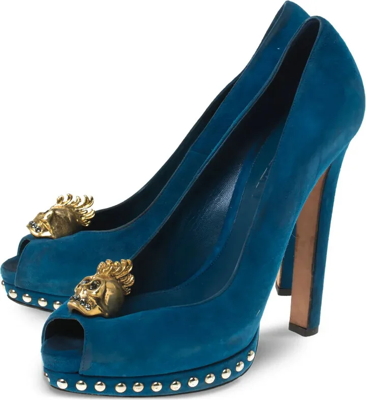 140mm Skull-Embellished Peep-Toe Sandals - Image 3