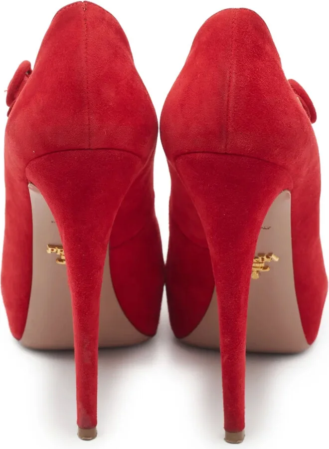 140mm Suede Buckled Pumps - Image 2