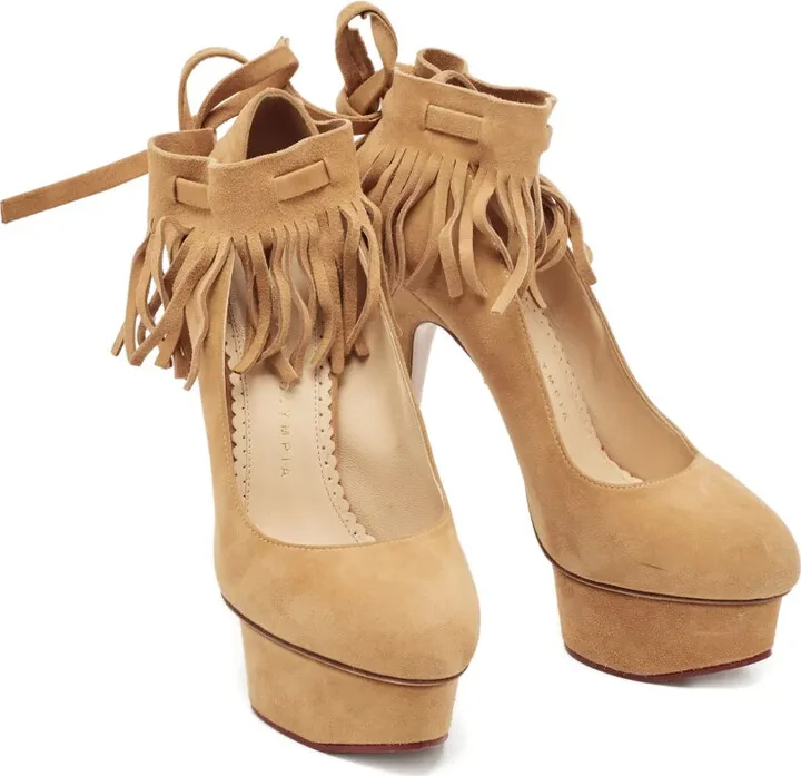 140mm Suede Heeled Pumps - Image 2