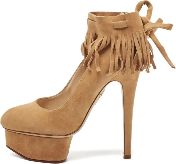 140mm Suede Heeled Pumps