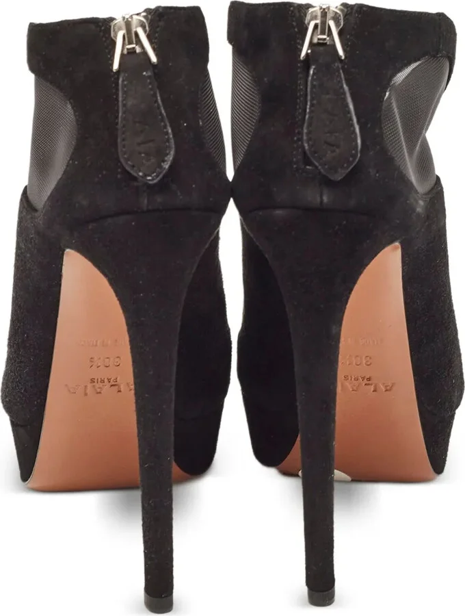 140mm Suede Mesh-Panelled Pumps - Image 4
