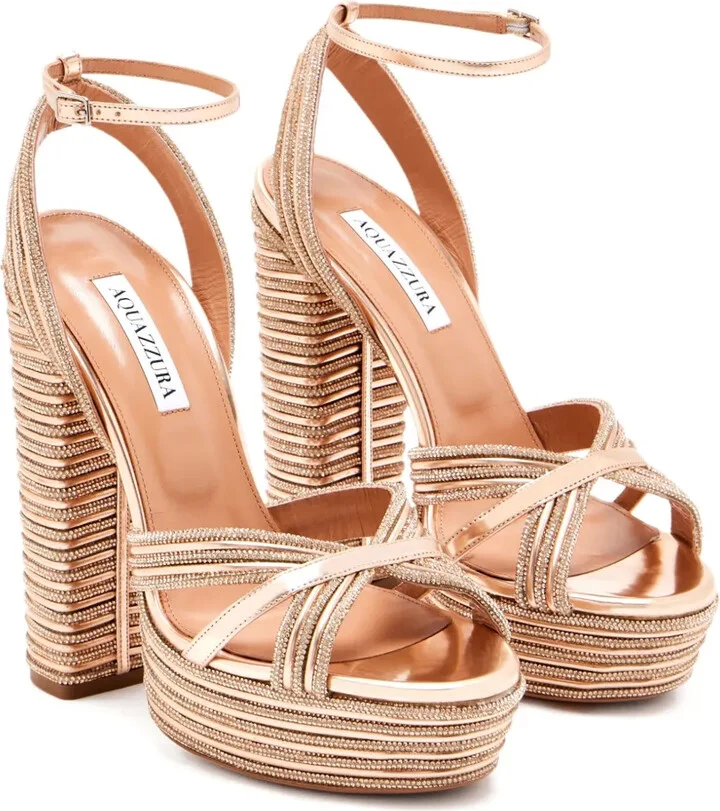 140mm Sundance Sparkle embellished platform sandals - Image 2