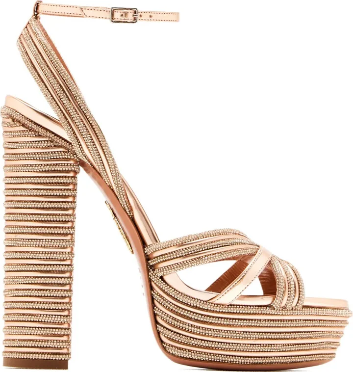 140mm Sundance Sparkle embellished platform sandals
