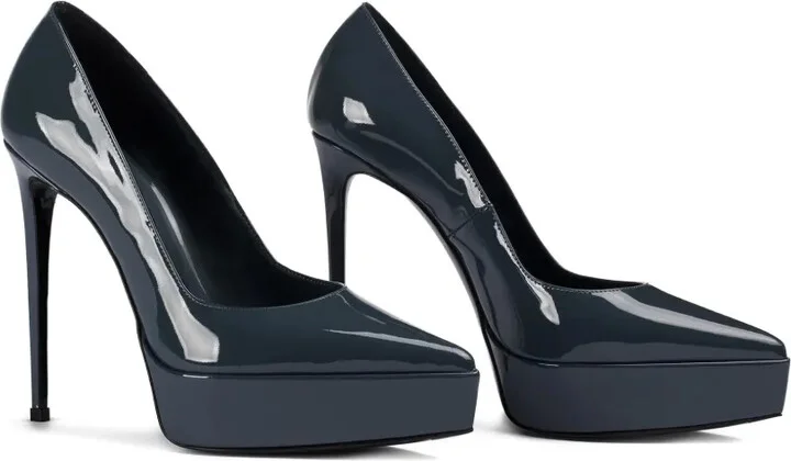 140mm Uma patent-leather platform pumps - Image 2