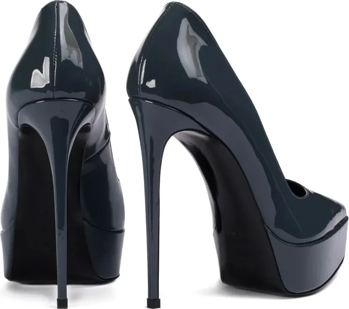 140mm Uma patent-leather platform pumps - Image 3