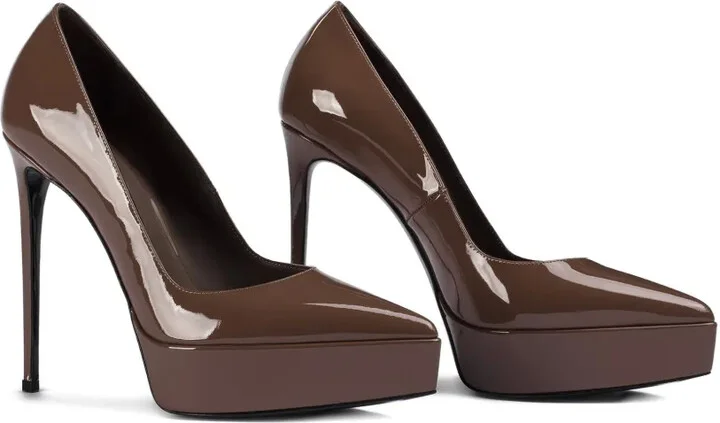 140mm Uma patent-leather platform pumps - Image 4