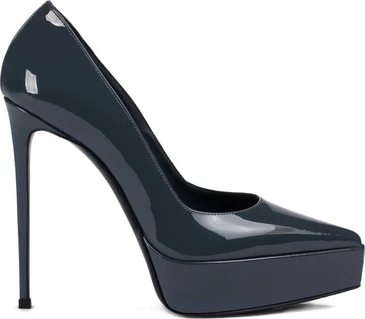 140mm Uma patent-leather platform pumps