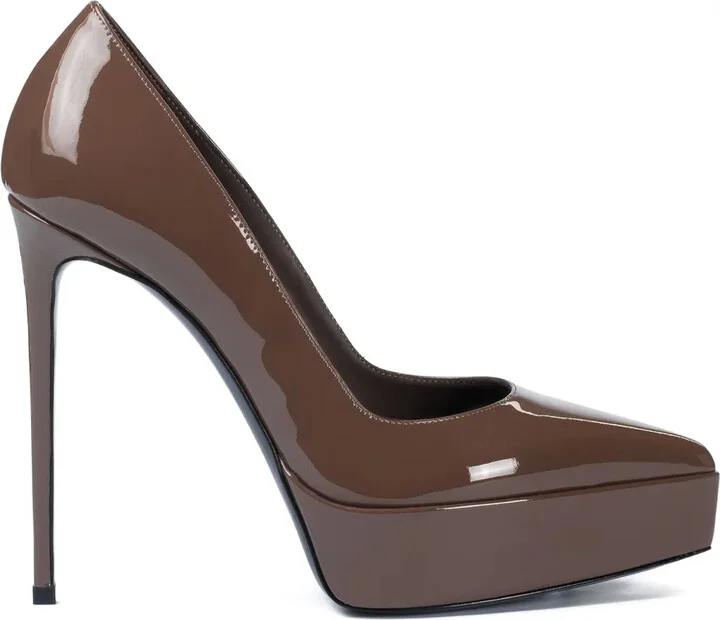 140mm Uma patent-leather platform pumps