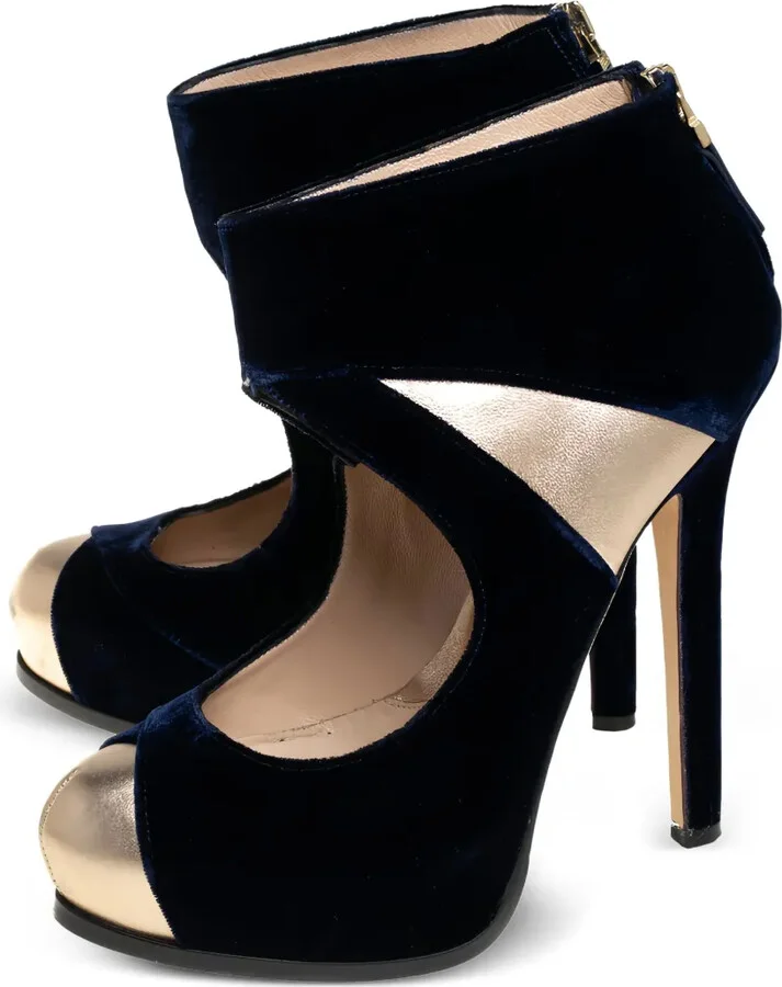 140mm Velvet Ankle Boots - Image 2