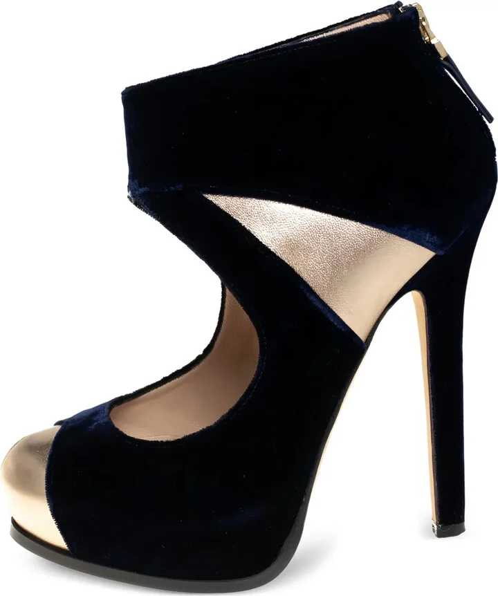 140mm Velvet Ankle Boots