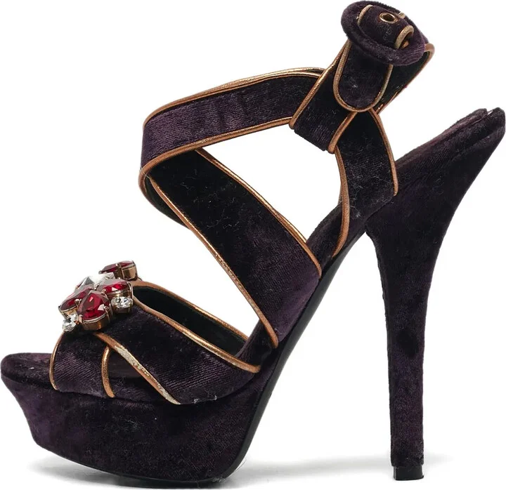 140mm Velvet-Finish Sandals