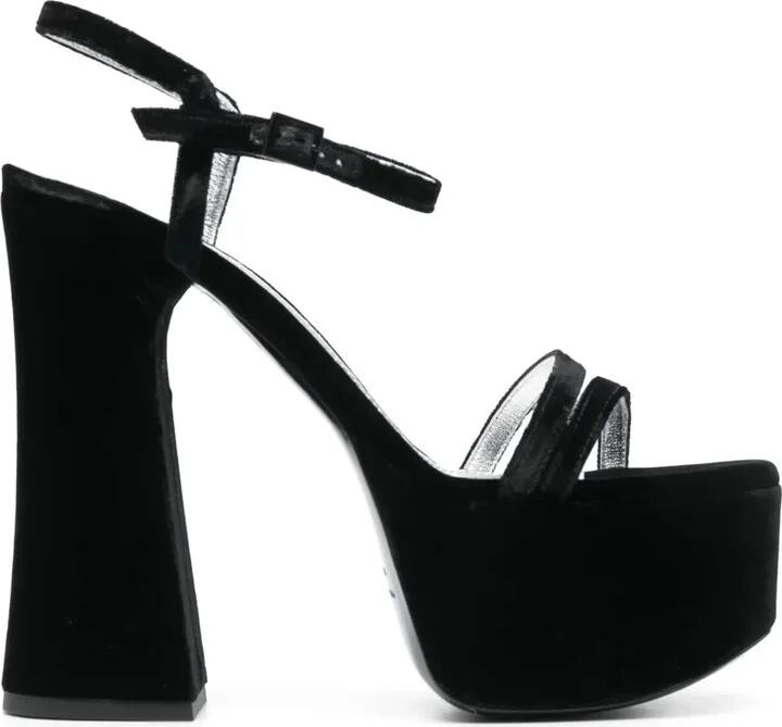 140mm Velvet-Finish Sandals