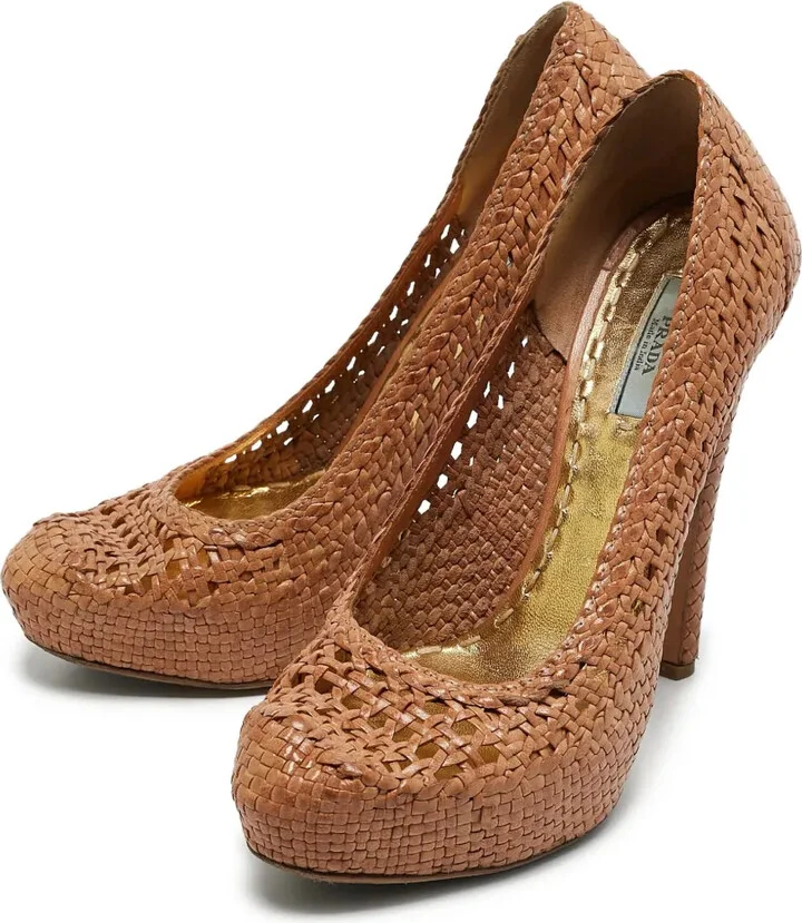 140mm Woven Platform Pumps - Image 2