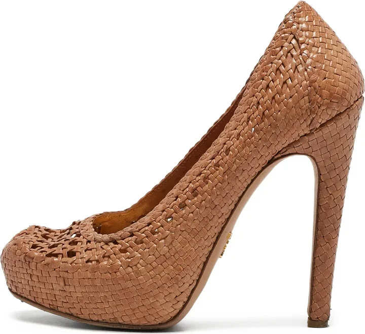 140mm Woven Platform Pumps