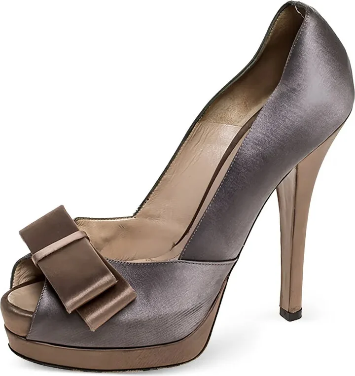 145mm Bow-Embellished Platform Pumps - Image 2