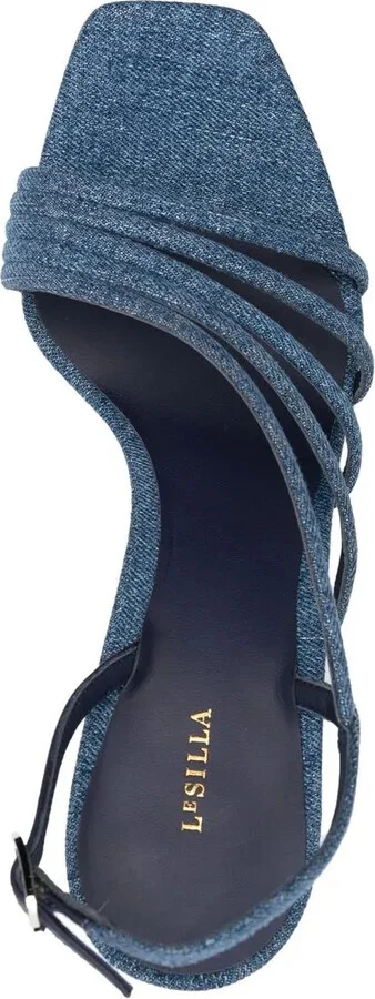 145mm Denim Platform Sandals - Image 4